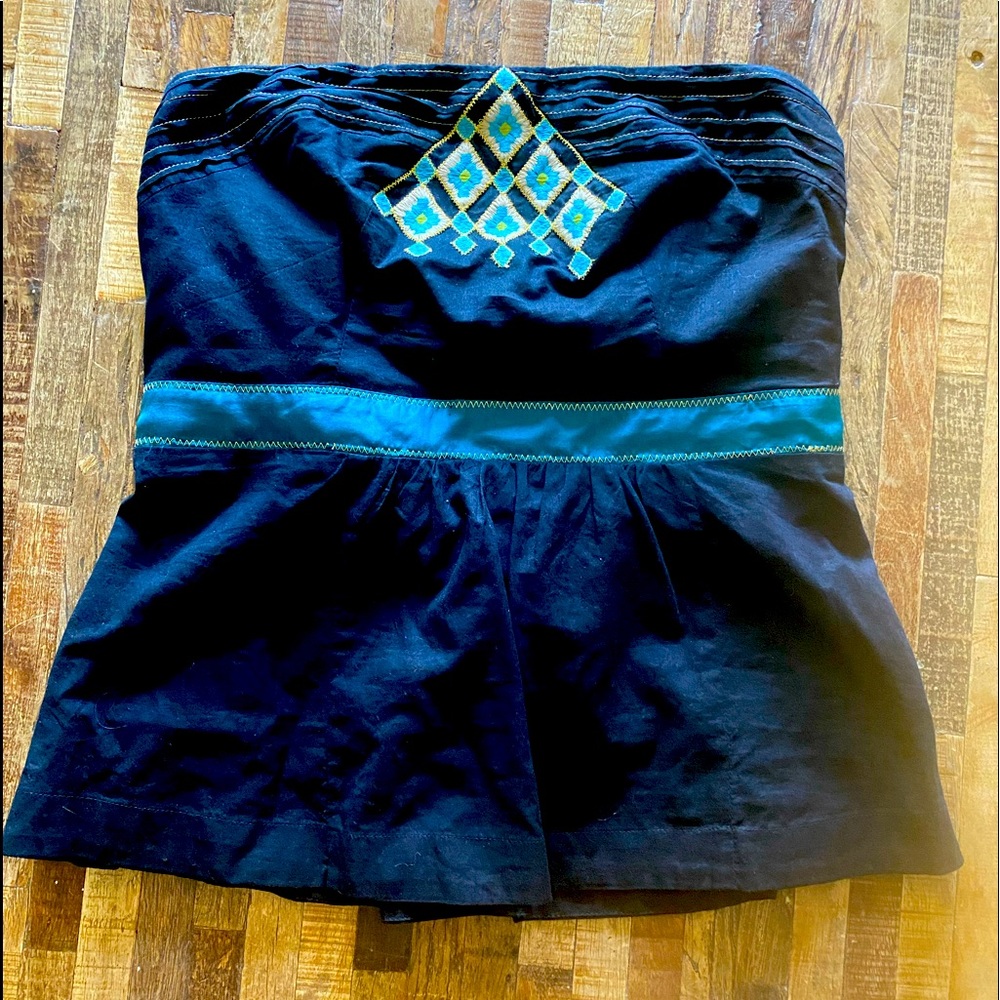 Anthropolgie Strapless Black Top Size 6